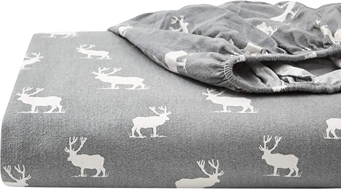 Flannel Collection - Cotton Bedding Sheet Set, Pre-Shrunk & Brushed For Extra Softness, Comfort, and Cozy Feel, Queen, Elk Grove, (Set of 4)