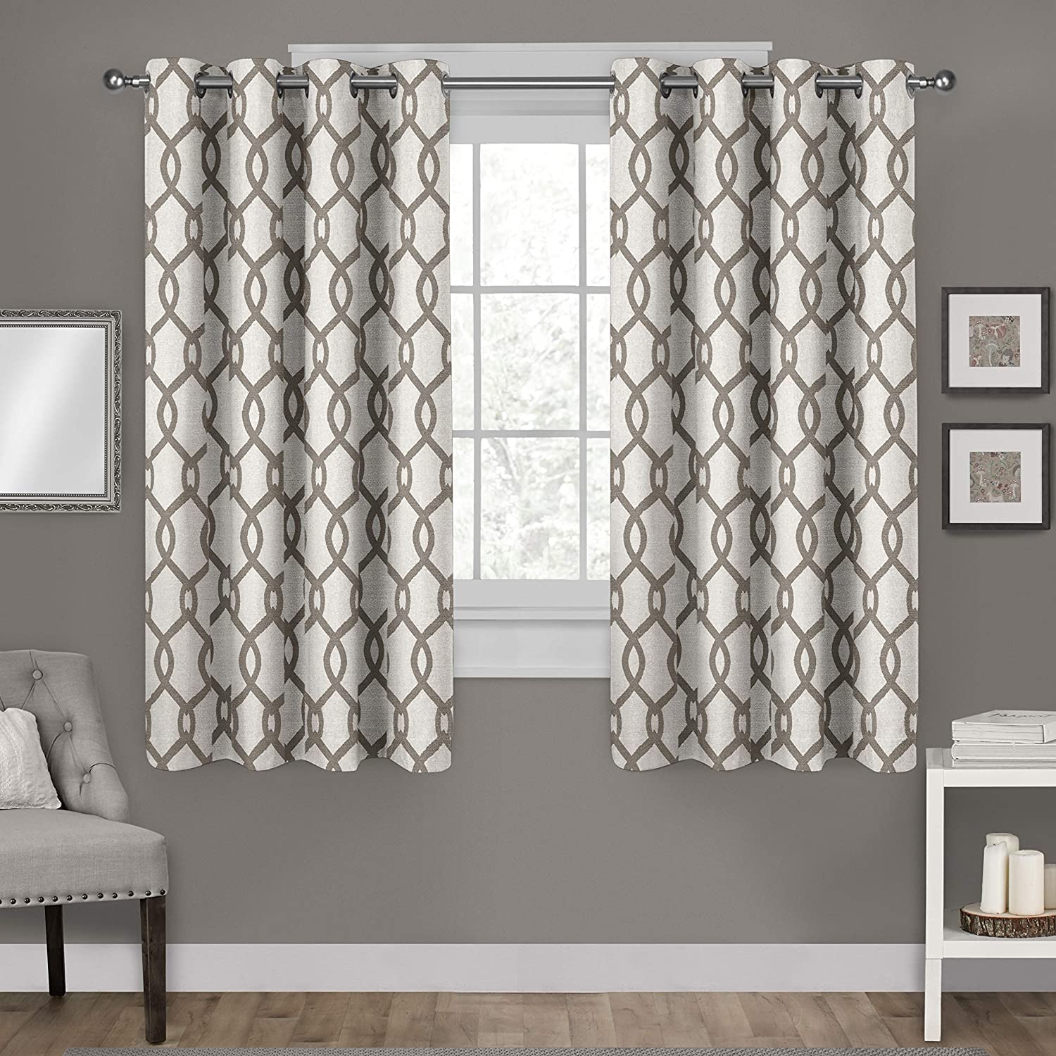 Kochi Linen Blend Grommet Top Curtain Panel Pair, LC409