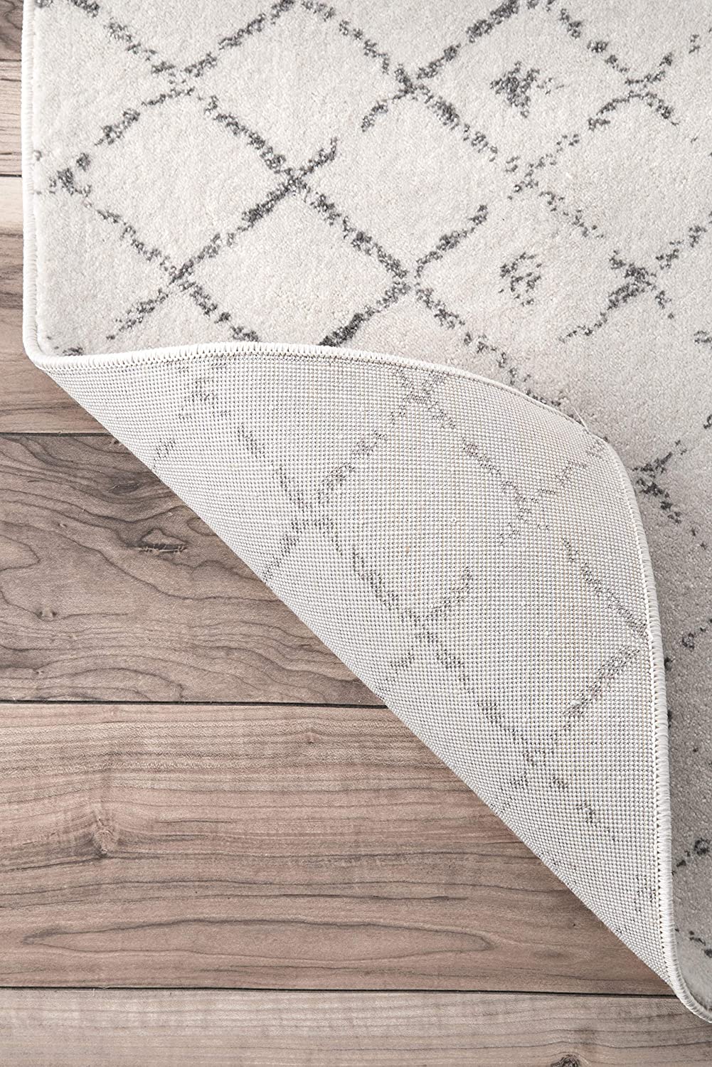 nuLOOM Moroccan Blythe Area Rug, 8' x 10', Grey/Off-white