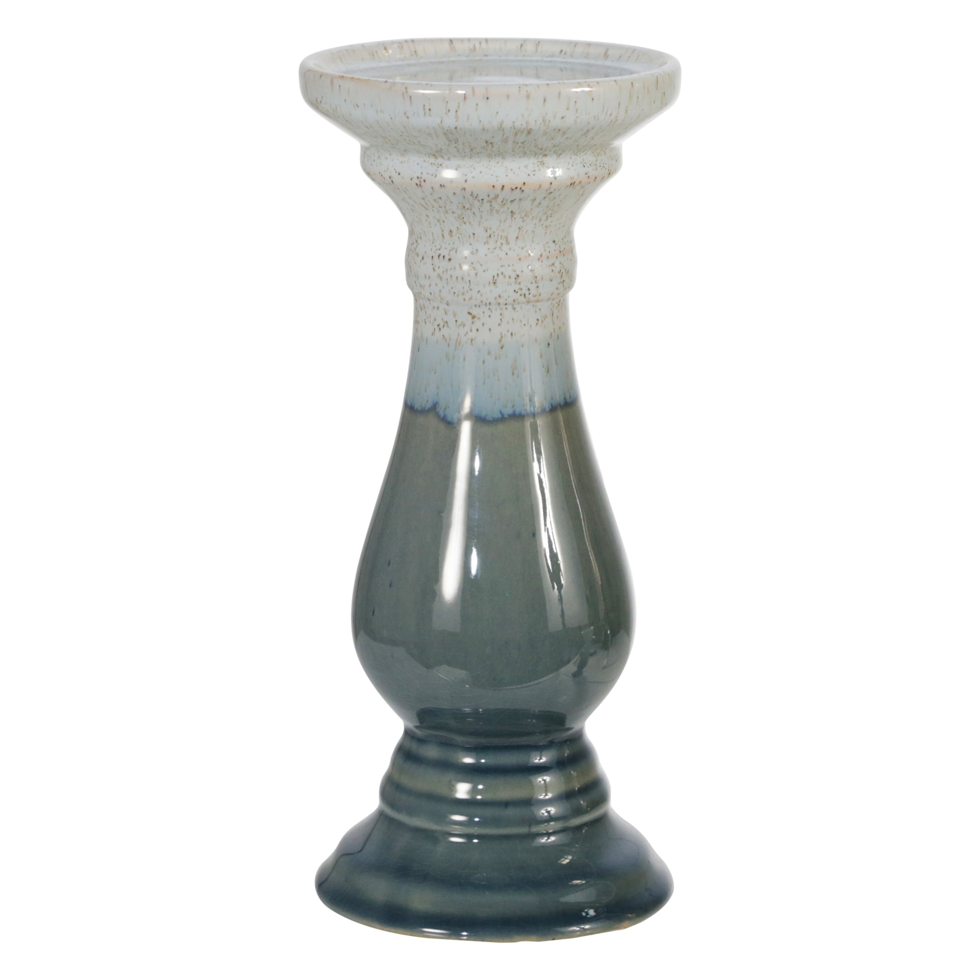 Ceramic 9.75" Candle Holder, Blue (#280)