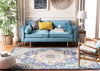 Madison Collection 12' x 15' Blue / Light Blue MAD473M Boho Chic Medallion Distressed Non-Shedding Living Room Bedroom Dining Home Office Area Rug
