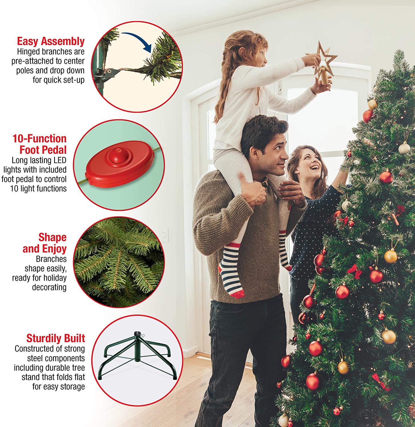 7.5' Frasier Grande Artificial Christmas Tree with Dual Color LED Lights (#K6252)
