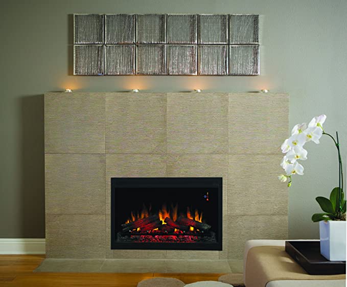 36" Traditional Builtin Electric Fireplace Insert, 120 volt Salvage