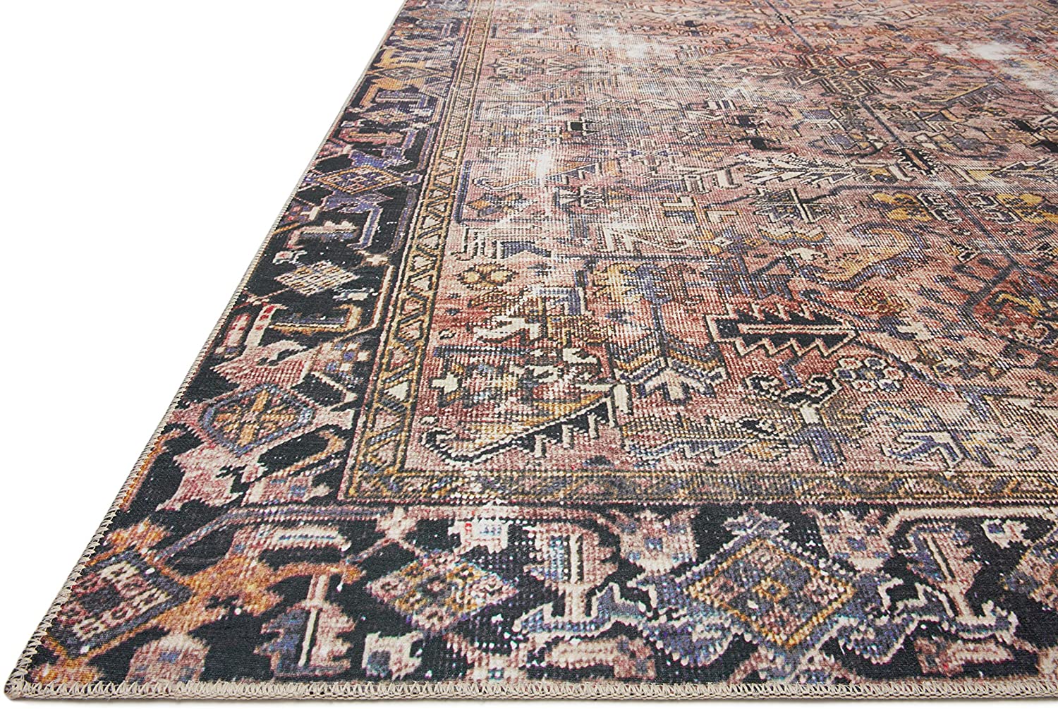 Chris Loves Julia x Loloi Jules JUL-02 Terracotta / Multi Oriental Area Rug 5'-0" x 7'-6" KRUG154-P2