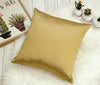 18x18 Inches Faux Silk Square Throw Pillow Cover, Zipper Closure, Brass (Set of 2)