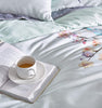 Ted Baker Flight of The Orient Cotton 3 Piece Duvet Set with Shams, Full/Queen, Mint Green