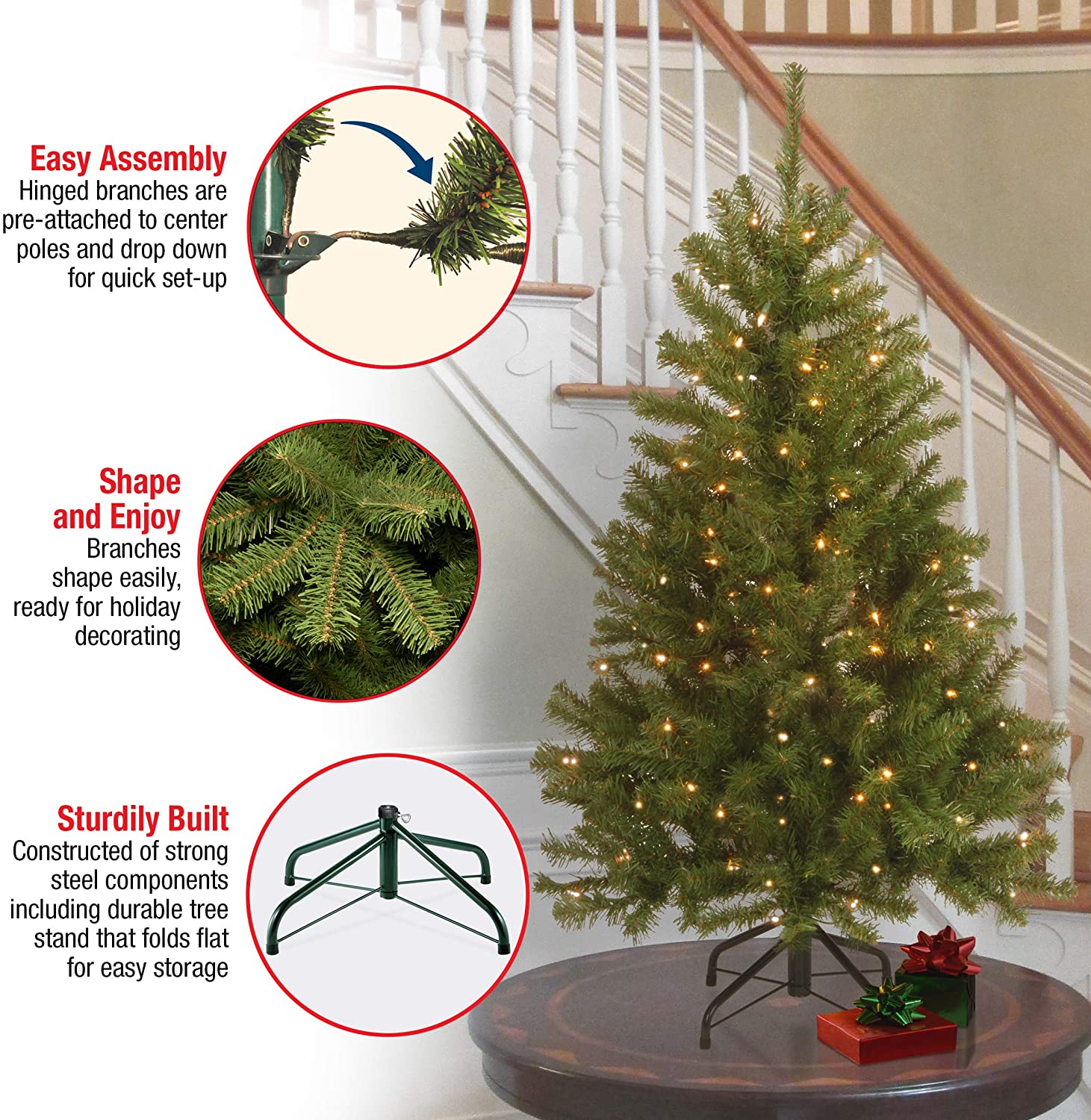 4.5' North Valley Spruce Artificial Christmas Tree with 200 Clear Lights (#K5780)