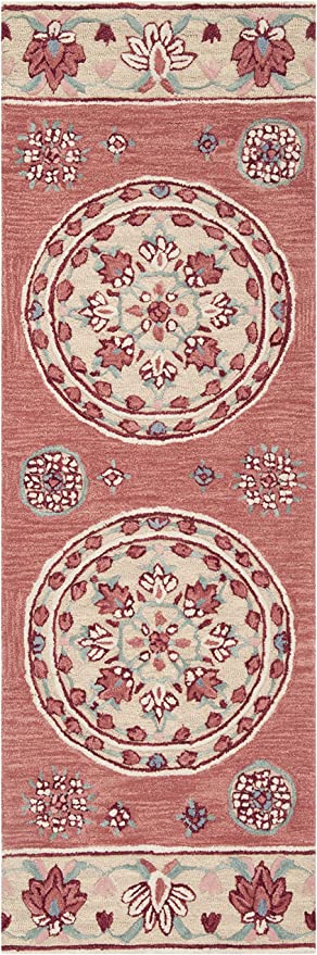 Bellagio Collection 2'3" x 9' Red/Beige Handmade Medallion Premium Wool Entryway Foyer Living Room Bedroom Kitchen Runner Rug
