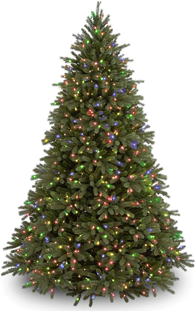 'Feel Real' Pre-lit Artificial Christmas Tree | Includes Pre-strung Multi-Color Lights and Stand | Jersey Fraser Fir - 7.5 ft