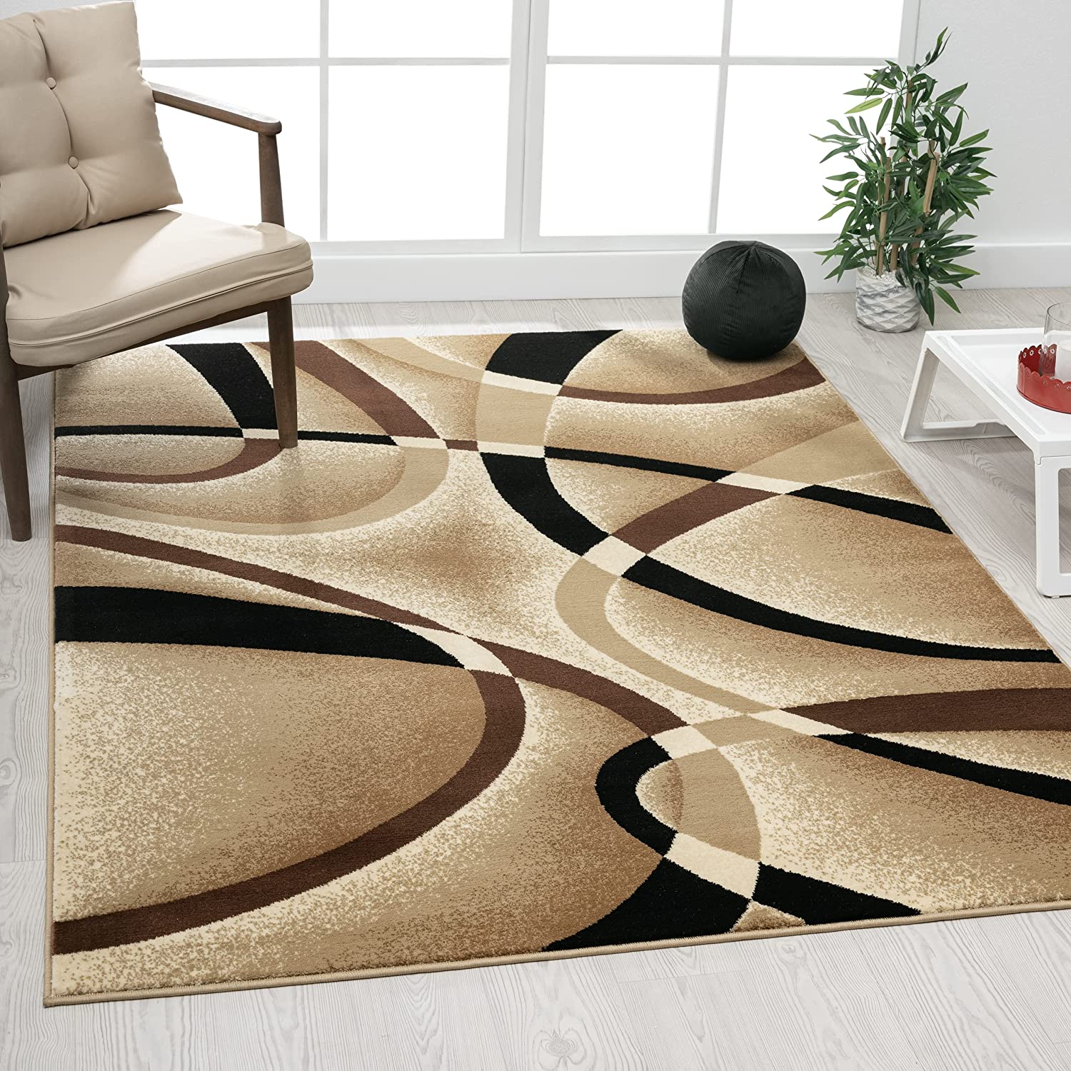 2305 Beige Multi 7-feet 10-inch By 10-feet 6-inch Modern Area Rugs Modern