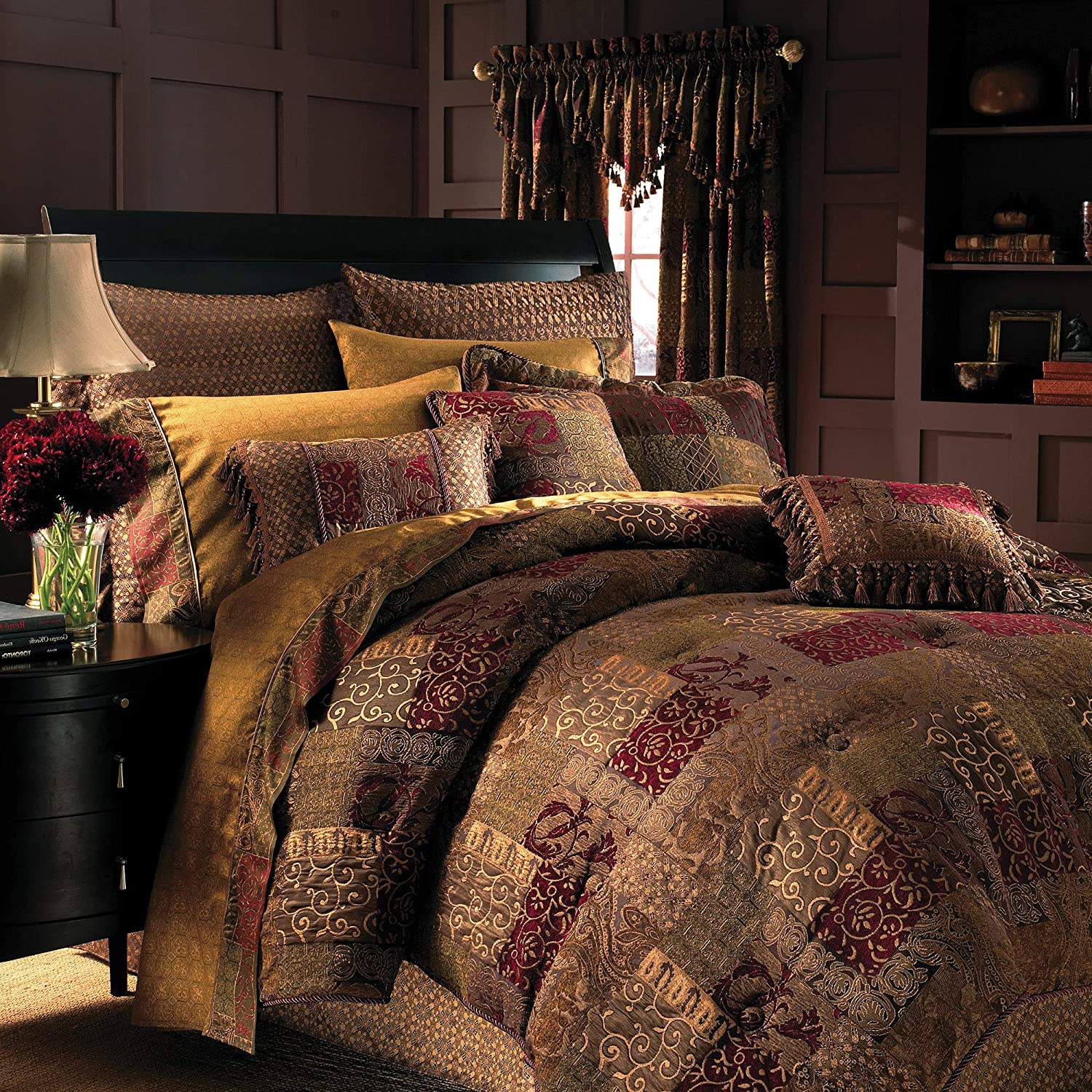 Croscill Galleria 4 Piece King Comforter Set, Red #CR2054