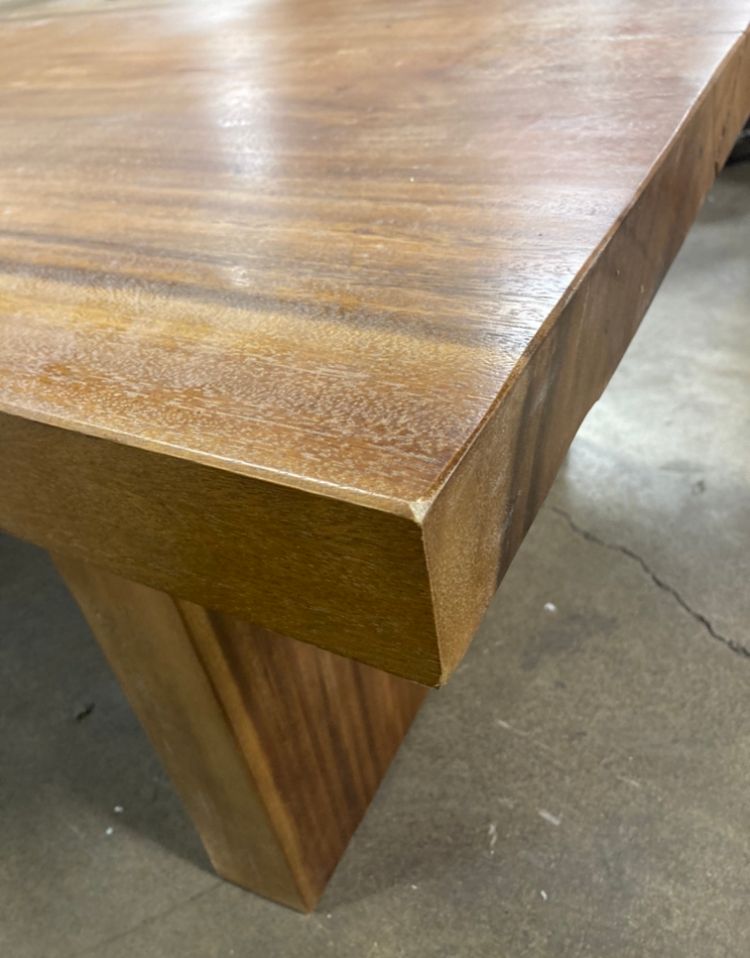 19 in. x 52 in. Brown Natural Wood Coffee Table
