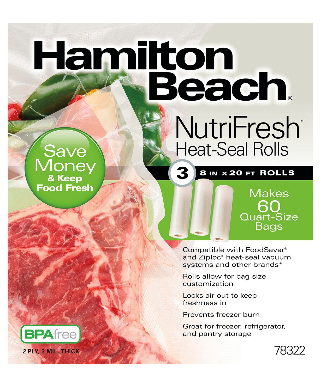 Hamilton Beach Heat-Seal Rolls 7185