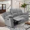 Chelsea Recliner Sofa with 2 Stainless Steal Cup Holders, Plush Fabric (Gray) - RM339