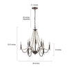 9 - Light Candle Style Classic Chandelier with Wood Accents