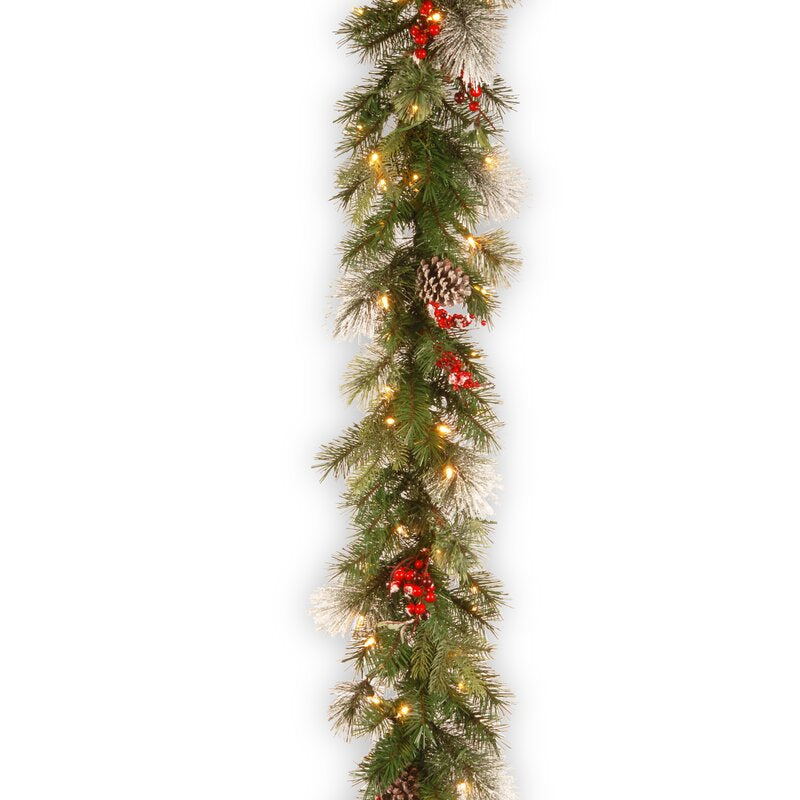 9' Berry Pre-Lit Garland with 70 Clear/White Lights