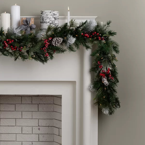 9' Berry Pre-Lit Garland with 70 Clear/White Lights