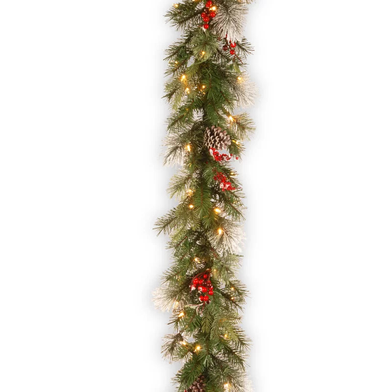 9' Berry Pre-Lit Garland with 70 Clear/White Lights