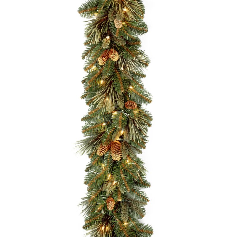 9' Carolina Pine Pre-Lit Garland with 100 Warm Lights KB1338-A5-B1-P2