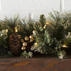 9' Glittery Faux Pine Garland with 100 Clear/White Lights