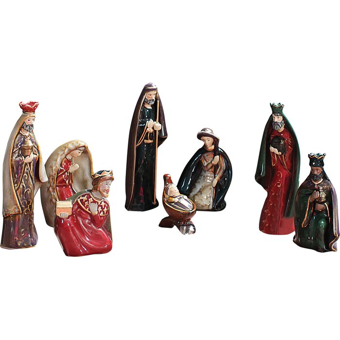 9 Piece Ceramic Nativity Set (#K6719)