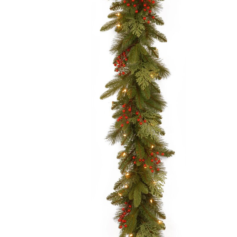 9' Pre-Lit Garland with 100 Clear Lights