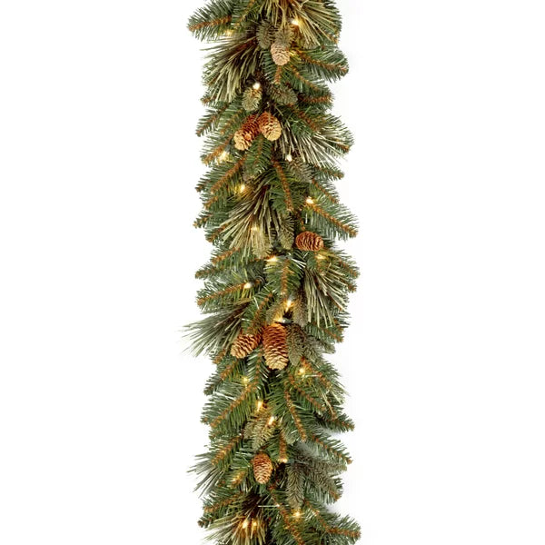 9' Pre-Lit Garland with 100 Clear/White Lights