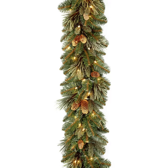 9' Pre-Lit Garland with 100 Clear/White Lights