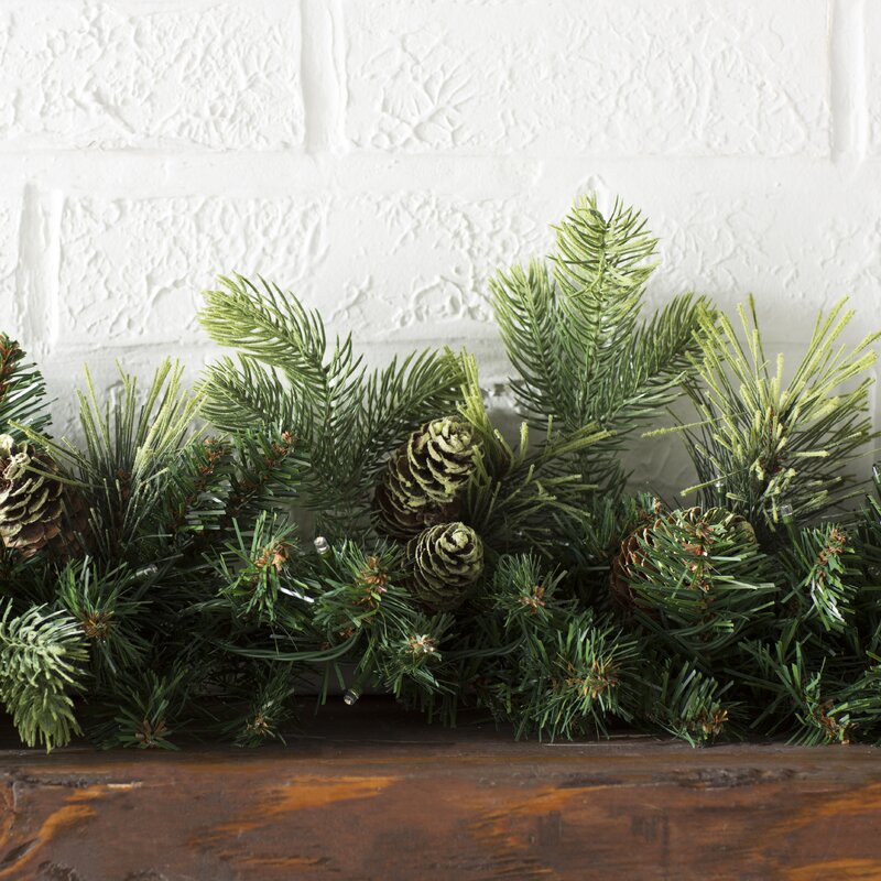 9' Pre-Lit Garland with 100 Warm Clear/White Lights