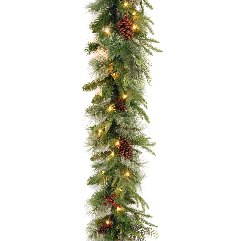 9' Pre-Lit Garland with 50 Multi-Colored Lights
