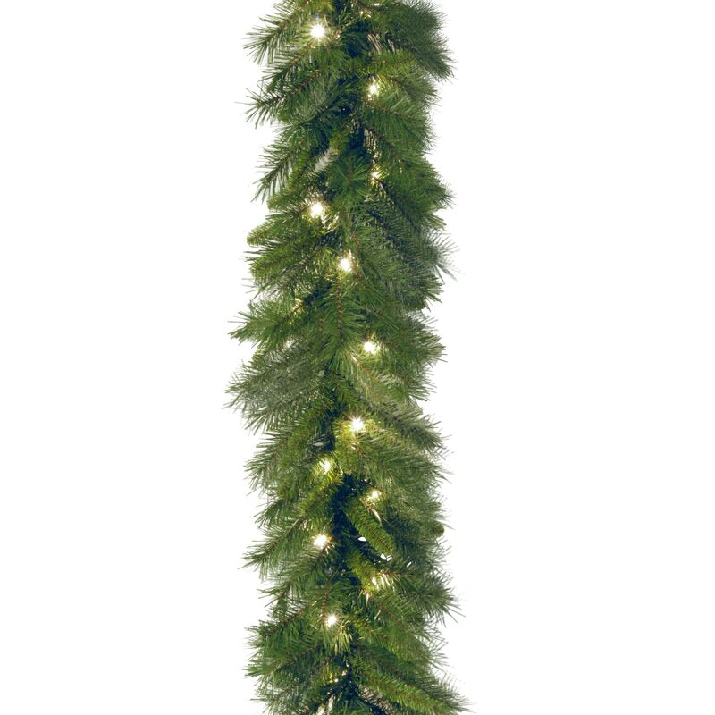 9' Pre-Lit Pine Garland with Lights CA389