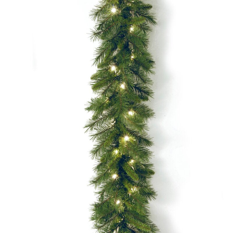 9' Pre-Lit Pine Garland with Lights CA389