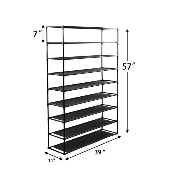 9 Tier Steel 90 Pair Shoe Rack (Set of 2)