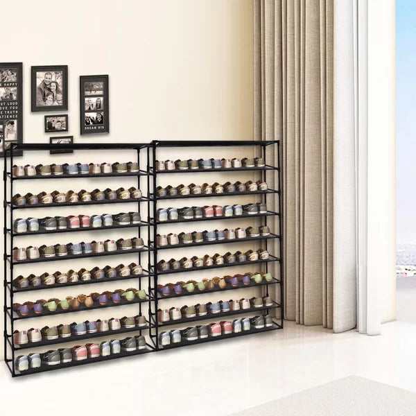 9 Tier Steel 90 Pair Shoe Rack (Set of 2)