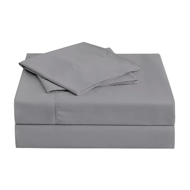 1200 Thread Count Luxury Cotton Blend Wrinkle Resistant Sheet Set Queen Light Grey