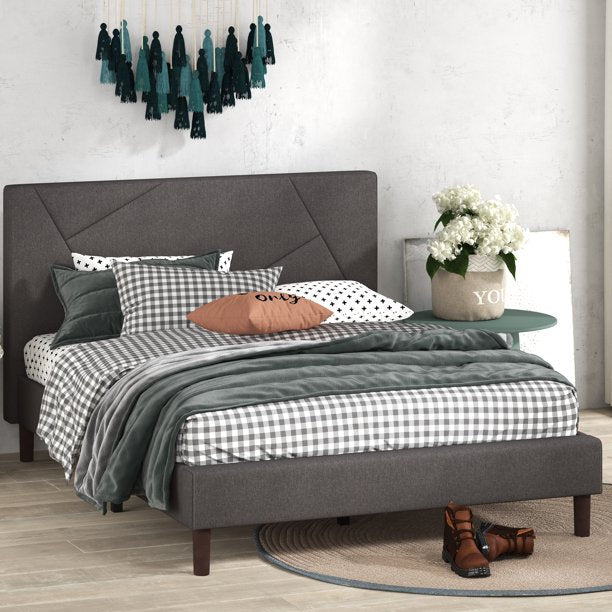 Zinus Judy 43" Upholstered Platform Bed Frame, Queen