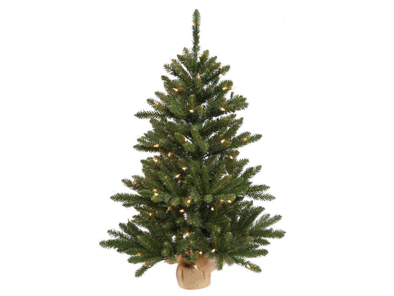 30" Green Anoka Pine Christmas Tree with Burlap Base and Clear Lights (#K6807)