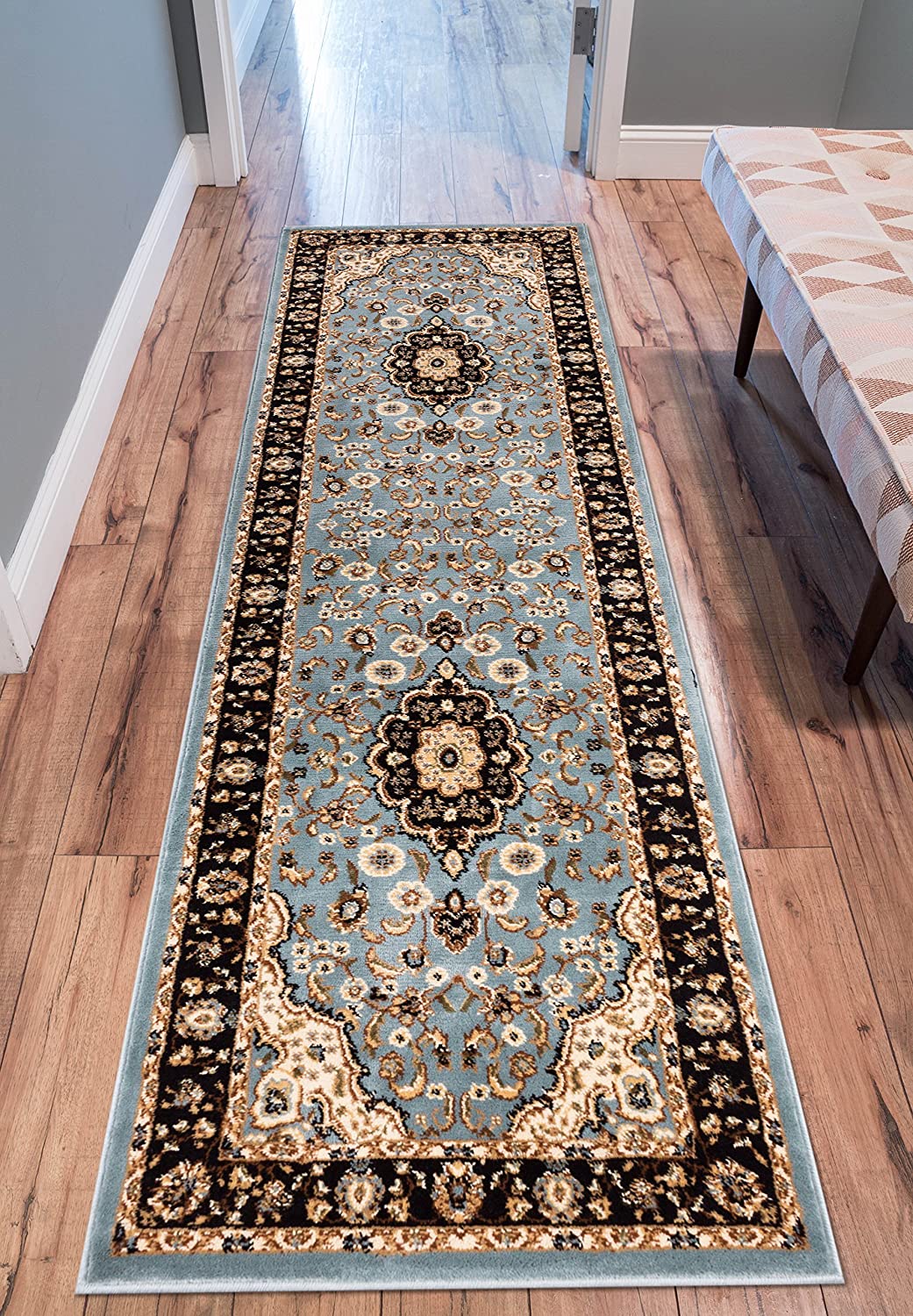 Well Woven Barclay Medallion Kashan Traditional Area Rug Runner, DRug177-B2-S1