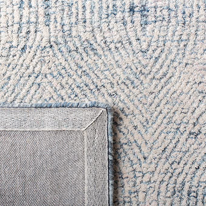 Abstract Collection Handmade Premium Wool Entryway Foyer Living Room Bedroom Kitchen Runner Rug 2'3" x 6' Ivory/Blue