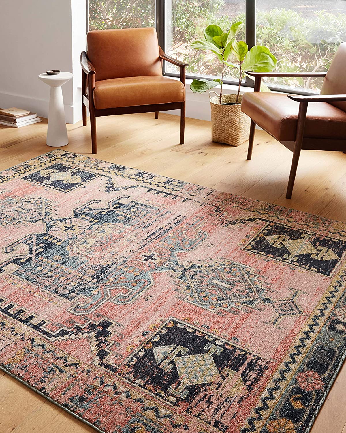 Loloi II Jocelyn JOC-06 Rose Transitional Area Rug 6'-7" x 9'-7"