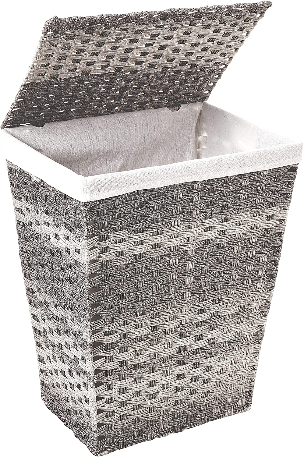 Whitmor Liner and Lid Laundry Hamper, Gray Wash