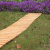 Reliancer 8' Wooden Garden Pathway Weather-resistant Straight Walkway Roll Out Cedar Outdoor Patio Path Rustic Decorative Garden Boardwalk Walkways Roll Up Beach Wood Road Floor Wedding Party Pathways CYB129