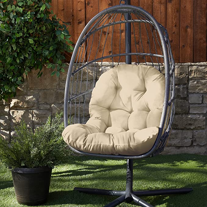 Sunbrella Egg Chair Cushion, 44 in x 27 in x 4 in, Canvas Antique Beige