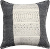 Fully Adjustable Hypoallergenic Premium Quality Hand Woven Throw pillows-100% Breathable Cotton Anti-Odour Indoor Decorative Pillow Cases, 18x18 inches Pillow, Black and Grey.