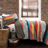 Boho Stripe Quilt Reversible 3 Piece Bohemian Design Bedding Set - King - Bohemian Stripe