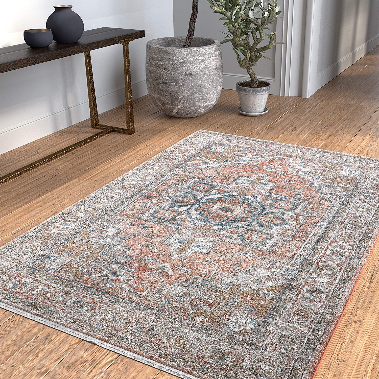 Abacasa Laguna Highland Coral/Natural/Blue/Ivory Area Rug s rug171