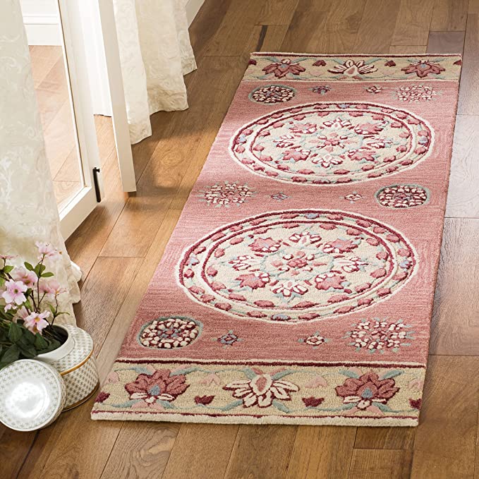 Bellagio Collection 2'3" x 9' Red/Beige Handmade Medallion Premium Wool Entryway Foyer Living Room Bedroom Kitchen Runner Rug