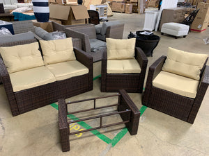 Rawtenstall 4 Piece Rattan Sofa Seating Group with Cushions