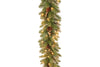 9 ft. Glittery Gold Pine Garland with Clear Lights