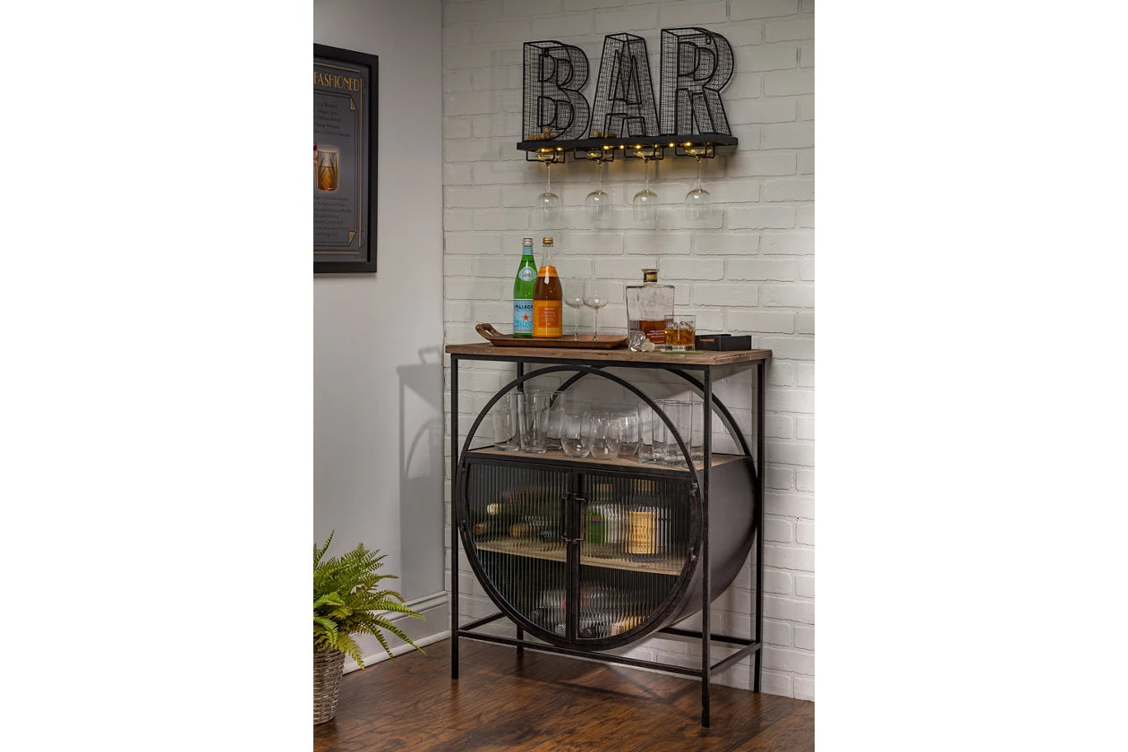 Lone Elm Studios Bar Table With Glass Doors